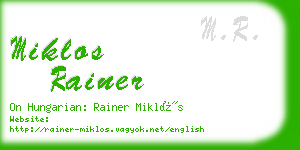 miklos rainer business card